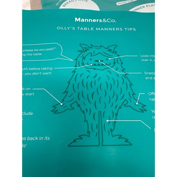 Manners & Co. Set Of 2 Childrens Silicone Table Mats 16x12 - Picture 5 of 8